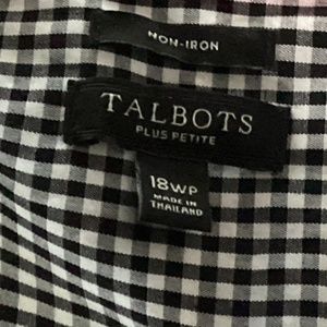 Talbots Black and White Check Shirt Plus Petite